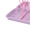 Baby Bottle Drying Rack PP Safe Foldable Portable Baby Bottle Countertop Drain Rack Pink