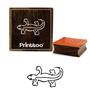 Printtoo Lizard Design Square Diary Card Wooden Rubber Stamp Brown Print Block-2 X 2