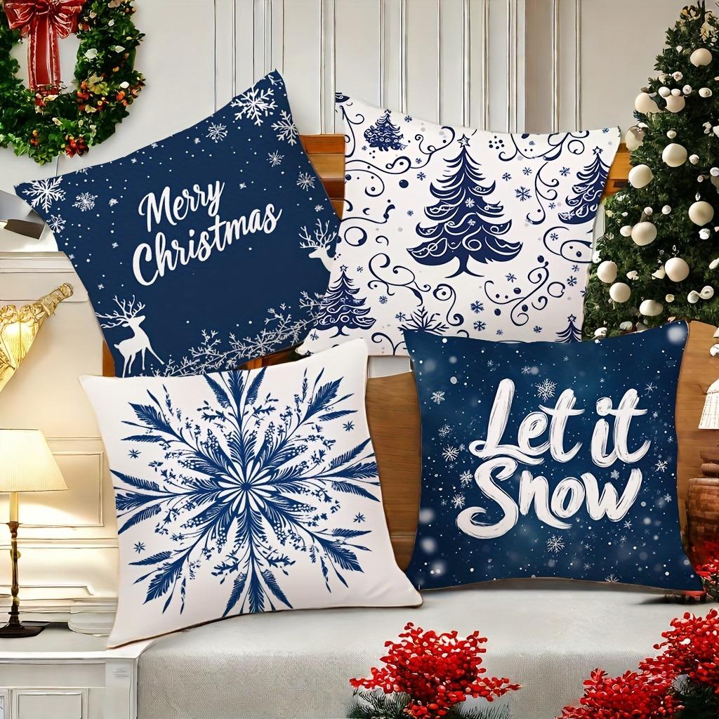 Merry Christmas Decorative Pillowcase Living Room Sofa Cushion Cover Suitable for Home Room Pillow Cover for Friends Gifts