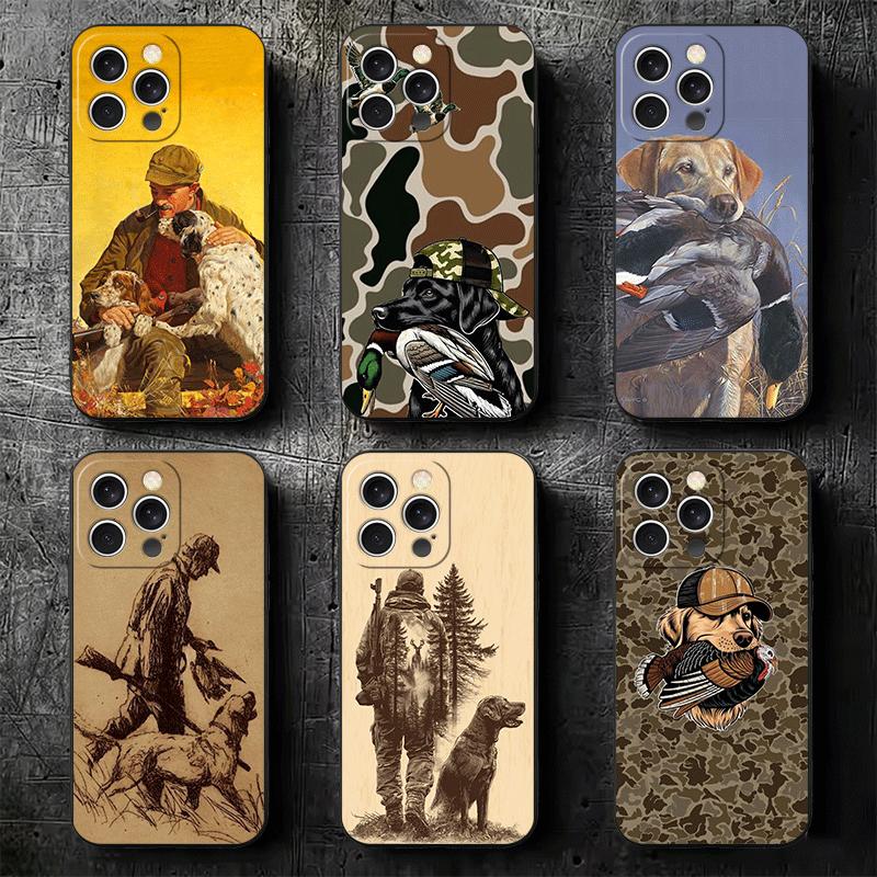 Hunter Dog Hunting Soft Phone Case for iPhone 16 16E 17 Air 15 Pro Max 14 Plus 13 Mini 11 12 7 Black Cover Back Shell