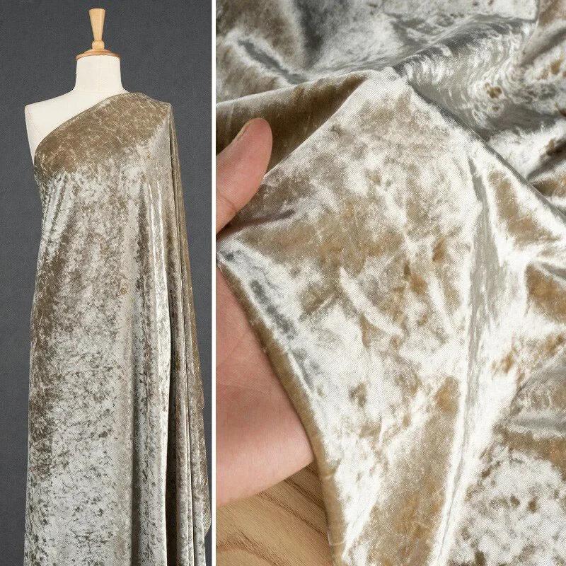 Solid Color Stretch Acetate Velvet Fabric Diamond Luster Cloth Soft Upholstery Textiles Diy Velour for Sofa Curtain Background