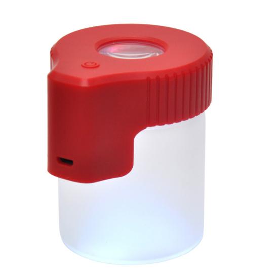 Прозрачная светодиодная стеклянная банка для хранения с герметичной крышкой, с подсветкой, перезаряжаемая через USB, оптимальная