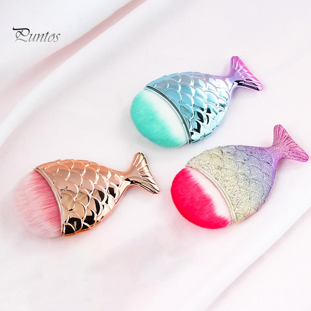 Puntos Nail Art Хвост Русалки Дизайн Мягкая кисть для удаления пыли Чистящий маникюрный инструмент