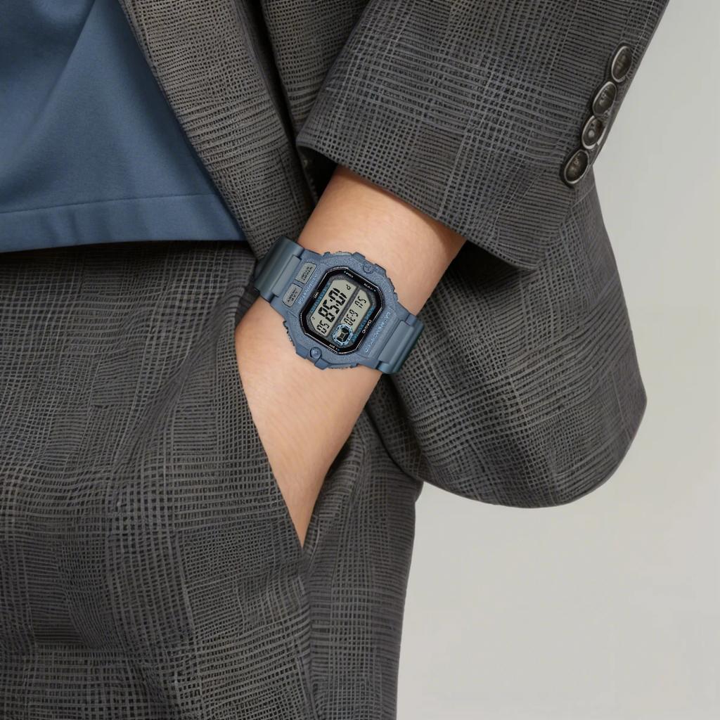 Casio СТАНДАРТНЫЕ 100м Водонепроницаемые Кварцевые Часы с Ремешком из Смолы Мужские Часы Серый Циферблат WS1400H-2AV