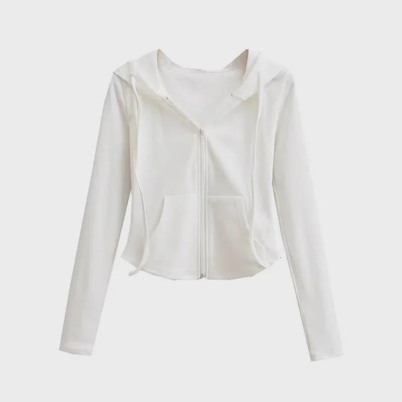 «Женский кардиган 2024 года из немецкого бархата облегающего кроя с капюшоном: Модный стиль для горячих девушек на осень/зиму