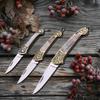 High Quality Sharp Brass Handmade Folding Knife Exquisite Shell Portable Mini Keychain Knife Express Unpacking & Fruit Cutting