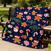 1pc Gingerbread Man Outdoor Flannel Blanket Soft All Season Polyester Throw , Perfect for Picnics & Travel , Picnic Accessory