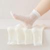 5 пар белых ажурных сетчатых детских носков весна-лето тонкие дышащие носки средней длины для девочки-принцессы с рюшами хлопковые детские носки