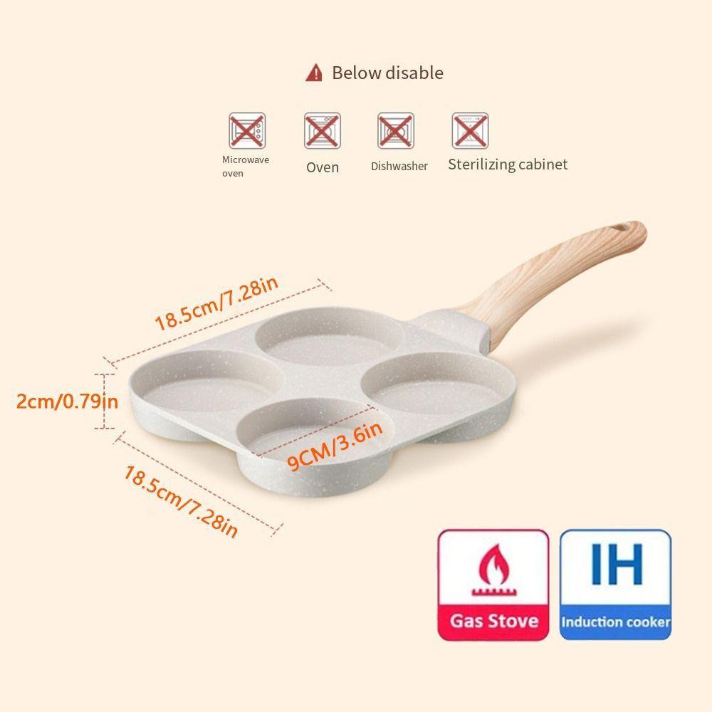 Антипригарная сковорода для жарки яиц, сковорода для яиц с четырьмя секциями, сковорода для бургеров, шведские блины