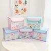 Hello Kitty Kuromi Cinnamoroll Melody Узор в клетку Складной откидной ящик для хранения для офиса и спальни
