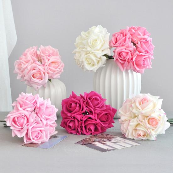 5Pcs/Set Artificial Rose Realistic Fake Flower Wedding Party Home Office Table Centerpiece