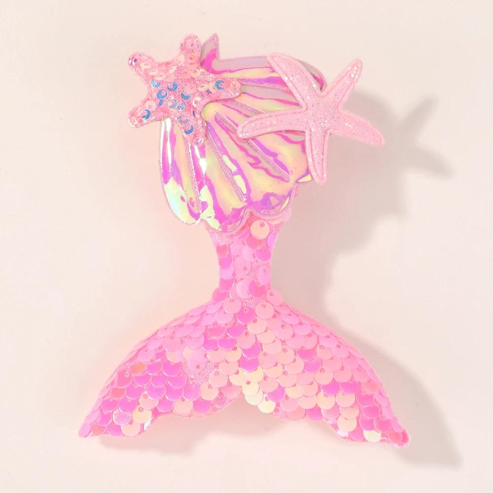 1 шт. Новая заколка для волос в виде хвоста принцессы-русалки для девочек, детская, декоративная, милая, мультяшная, детская, аксессуар для волос