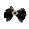 Hair Ornament Mesh Hair Clip Large Size Crystal Hair Clip French Bow Hair Clip  Lady