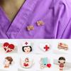 Nurse Hospital Medical Brooches Stethoscope Colorful Heartbeat Shape Enamel Jewelry Doctor Cute