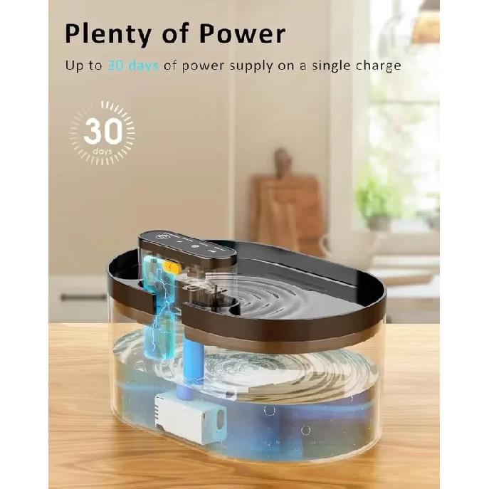 2.2L Wireless Cat Water Fountain Battery Operated Automatic Pet Water Fountain With Motion Sensor Dog Cat Water Dispenser Bowl