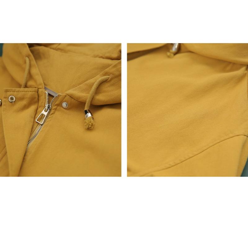 DIMANAF 2023 женская длина ветровка женская большая нерегулярная корейская свободная модная с капюшоном желтая плюс размер с открытой строчкой
