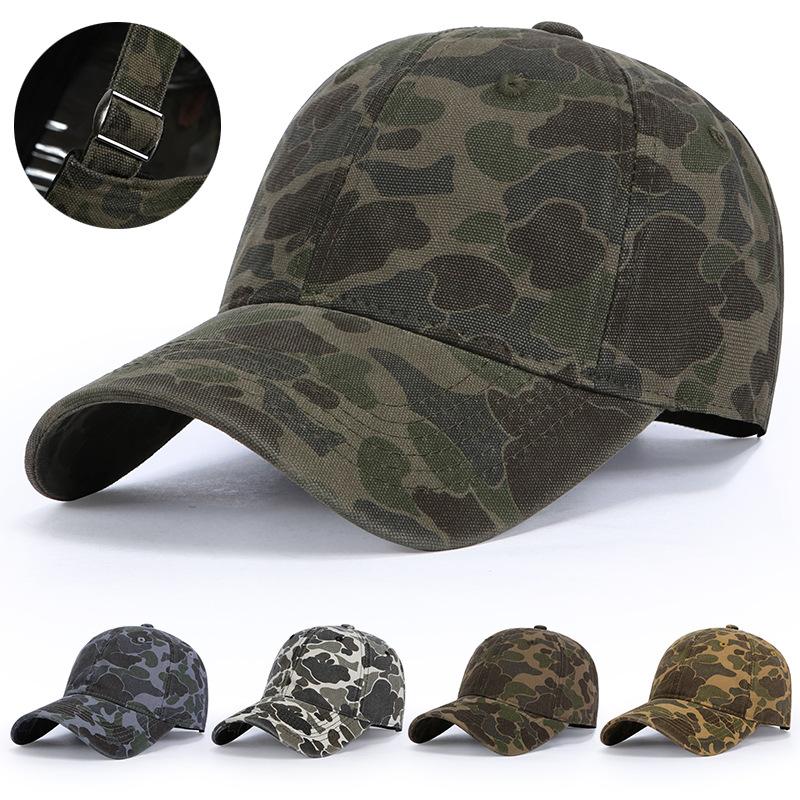 Vintage Camo Baseball Cap, Adjustable Distressed Dad Hat, Outdoor Hunting Sun Hat for Men Women