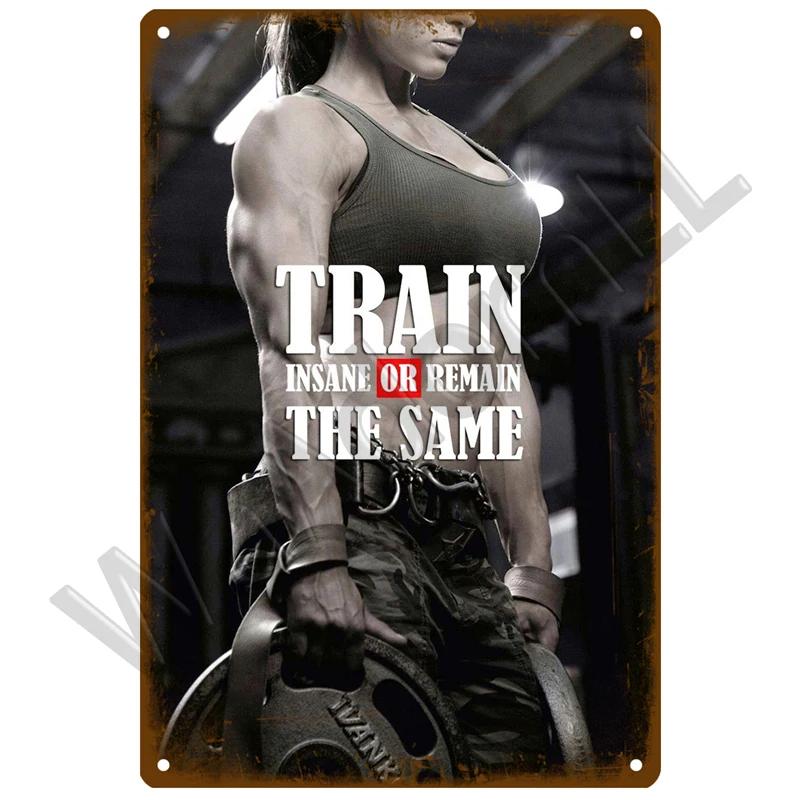 Вывеска для спортзала, металлическая вывеска, винтажный металлический плакат, металлическая табличка для тренировок, настенный декор для мужчин, жестяная вывеска для спортзала в пещере, декоративная тарелка для фитнеса