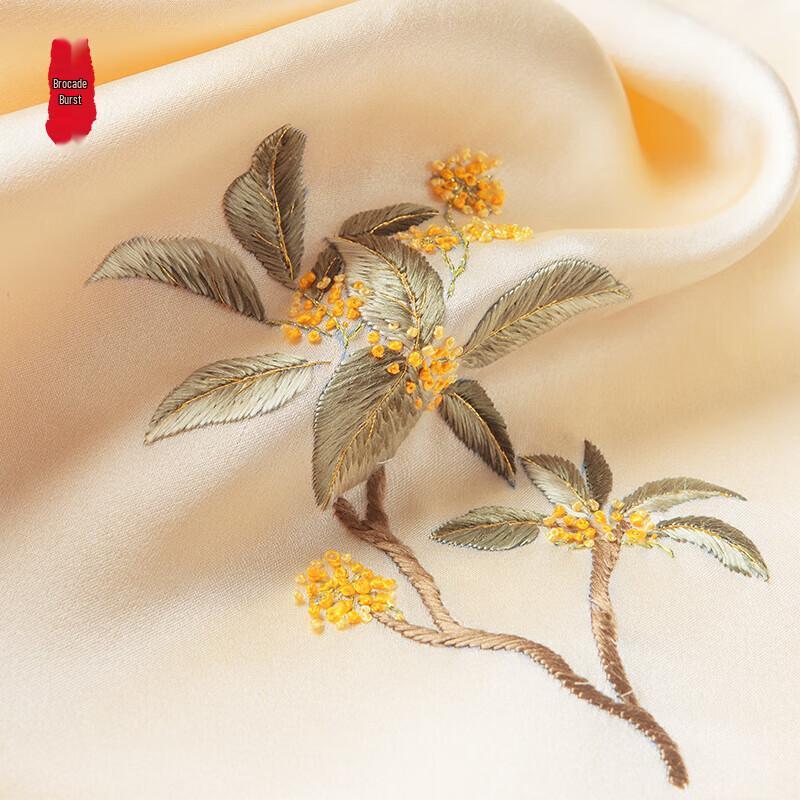 Hand-Embroidered Suzhou Silk Square Scarf