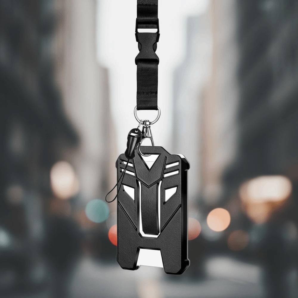 Heavy Duty Badge Holder Adjustable Lanyard Retractable Credit Card Cover Black Color Belt Clip Carabiner Badge Holder