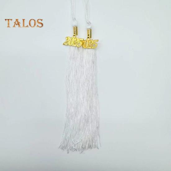 Кисточка для выпускного с подвеской в виде даты 2025 года, однотонная, длина 40 см, кисточка для шляпы для выпускного сезона бакалавриата