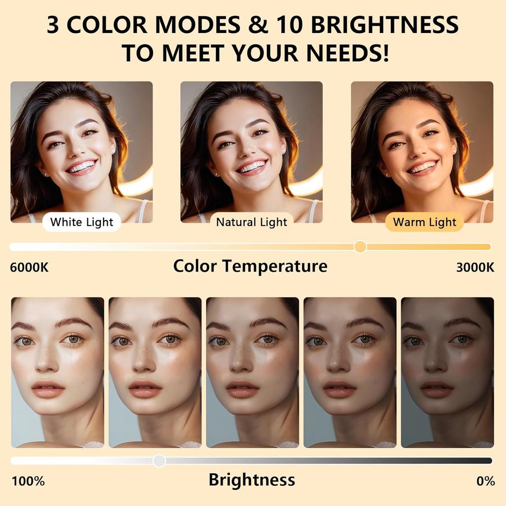 26см Светодиодная кольцевая лампа для селфи 26 см свет для съемки Регулируемый комплект освещения для фотографии USB-зарядка Лампа со штативом для живого видео