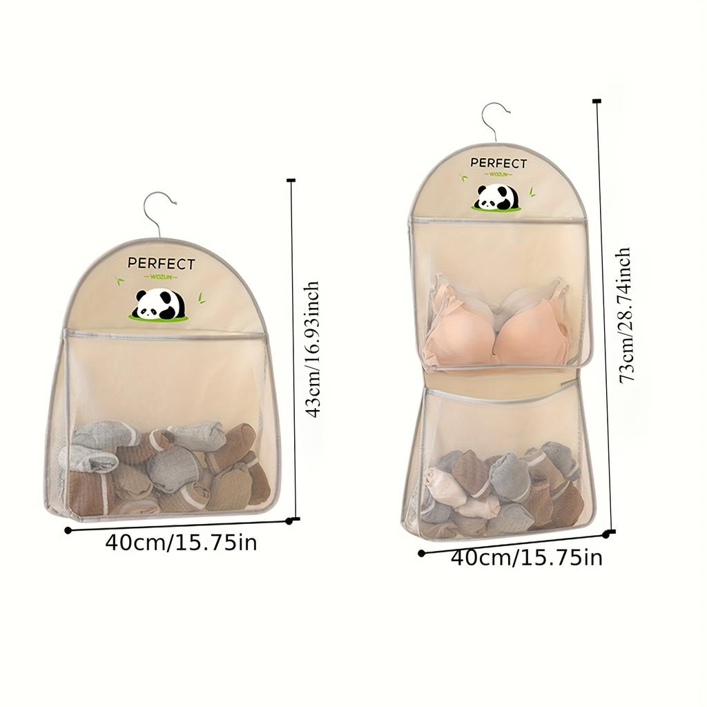 Подвесной сетчатый органайзер из дышащего полиэстера для хранения нижнего белья, носков, с несколькими отделениями, подвесной органайзер на дверь для шкафа