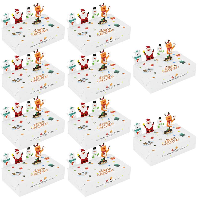 5/10Pcs Cartoon Christmas Candy Gift Box Kraft Paper Cookie Packaging Box 2026 Christmas Party Decor Xmas Navidad New Year 2026