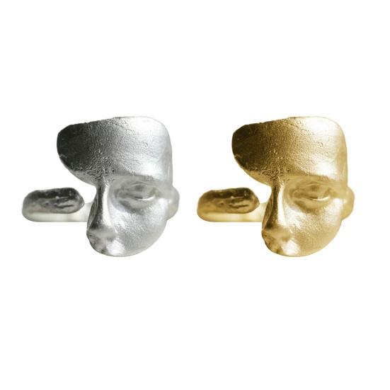 Adjustable Opening Ring Retro Alien Masque Ring Silver Color Matt Knuckle Ring Adult Party Club Jewelry