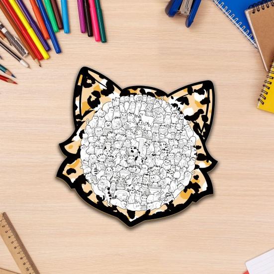 1 Набор Jigsaw Puzzle в форме кошки Милая деревянная головоломка-кошка Головоломка для взрослых и детей Игровая головоломка Обучающая