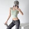 Летние женские майки, белые тонкие короткие футболки без рукавов, женская спортивная одежда