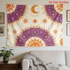 Vibrant Boho Mandala Tapestry Wall Hanging Polyester Print Bohemian Dreamy Geometric Ethnic Aesthetic Decoration Living Room Art