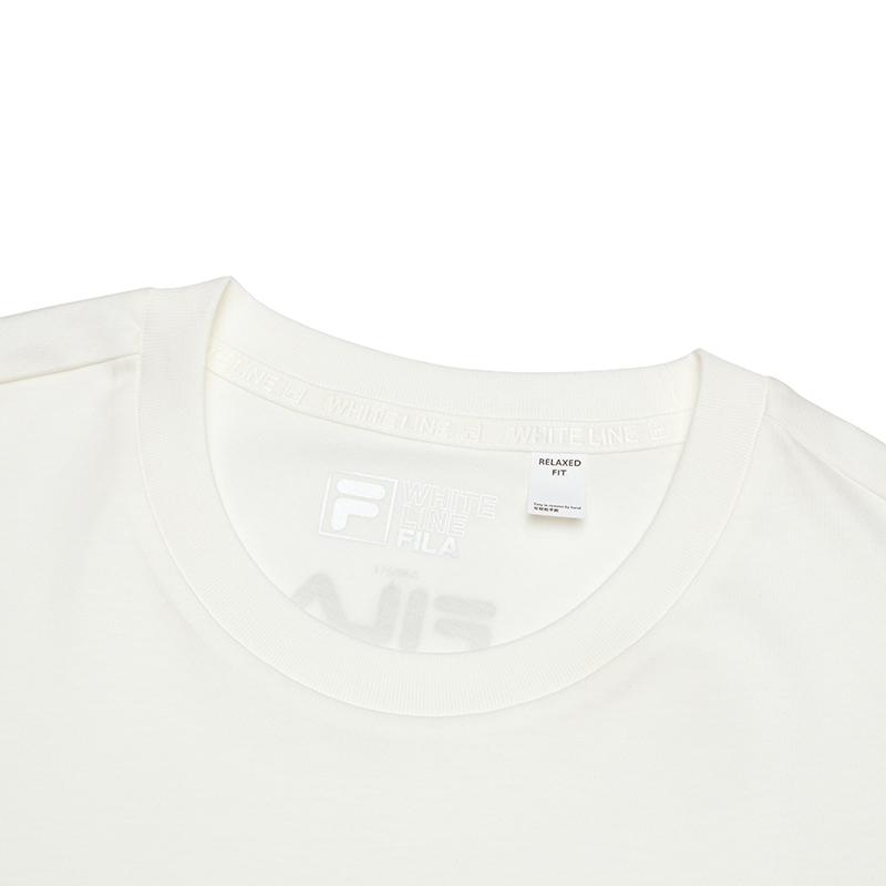 Fila Versatile Casual Knitted Breathable Short Sleeve T-Shirt Men Tops Cloud-Mushroom-White F11M519104FWT