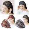 Vintage Lace Floral Printed Head Hoop Korean Broadside Hair Bands Embroidery Flower Headband Toothed Non-slip Headband