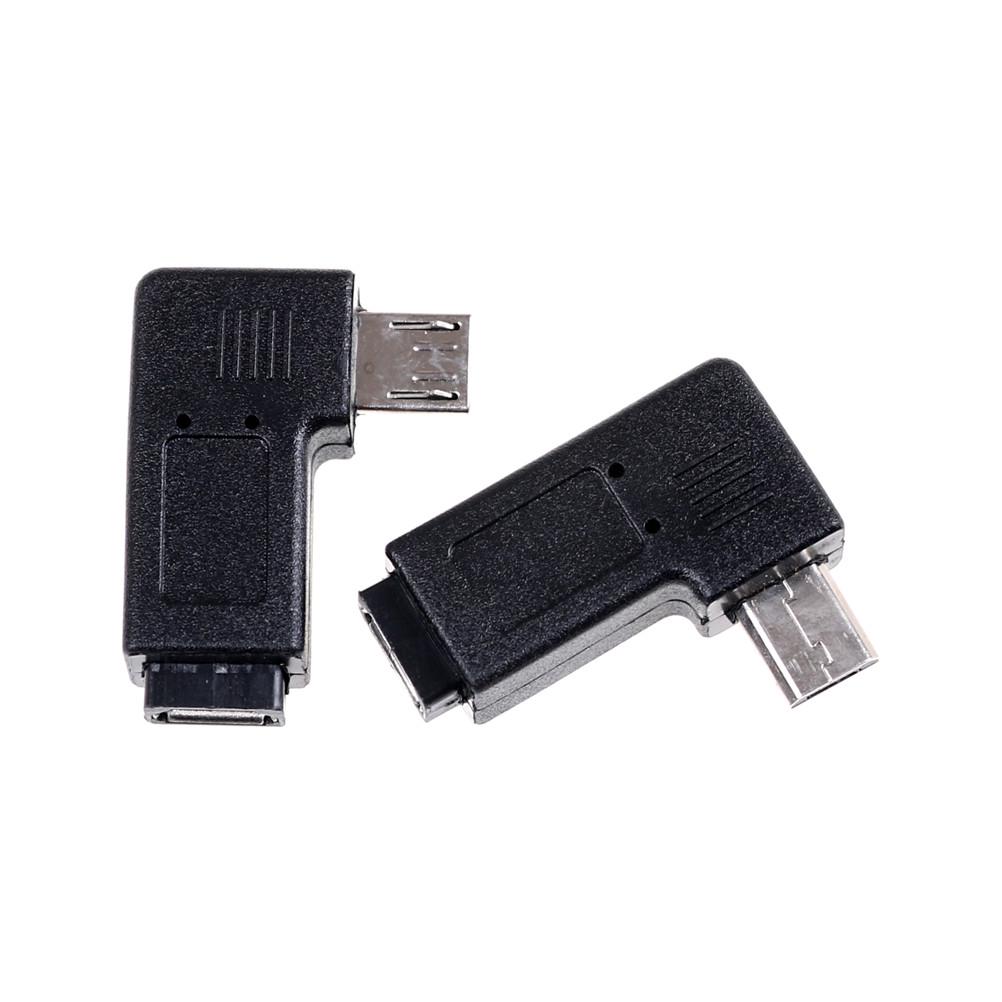 2 шт. 90 градусов микро левый и правый угол USB-переходники с разъемом «папа-мама» зарядное устройство