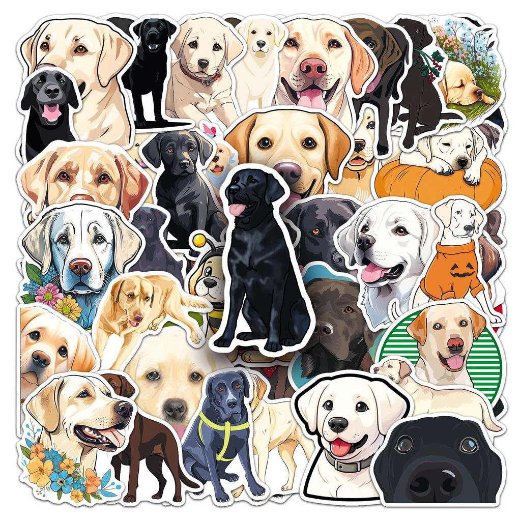 50 Labrador Graffiti Stickers Personalized Cartoon Cute Dog Decorative Mobile Phone Case Suitcase Stickers
