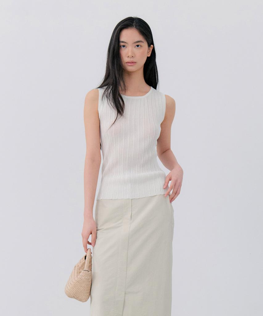 NOTIA Sleeveless Pleats Knit - Ivory