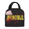 Invincible Hero Anime Cartoon Logo Product Insulated Lunch Bags For School Food Storage Bag Portable Thermal Cooler Lunch Boxes
