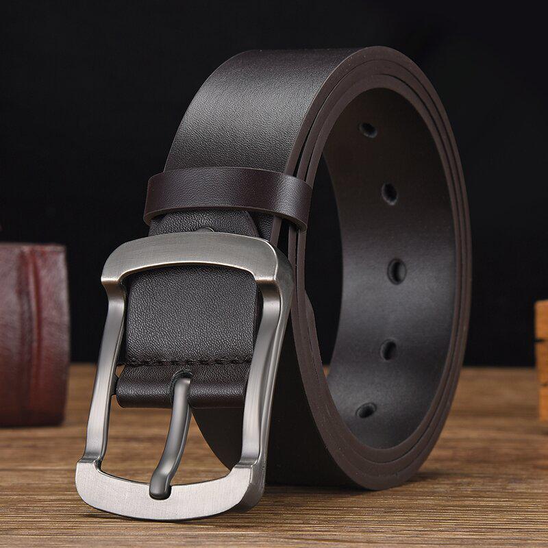 Men's Genuine Leather Vintage Pin Buckle Belt - Fashion Casual Waist Belt for Jeans
