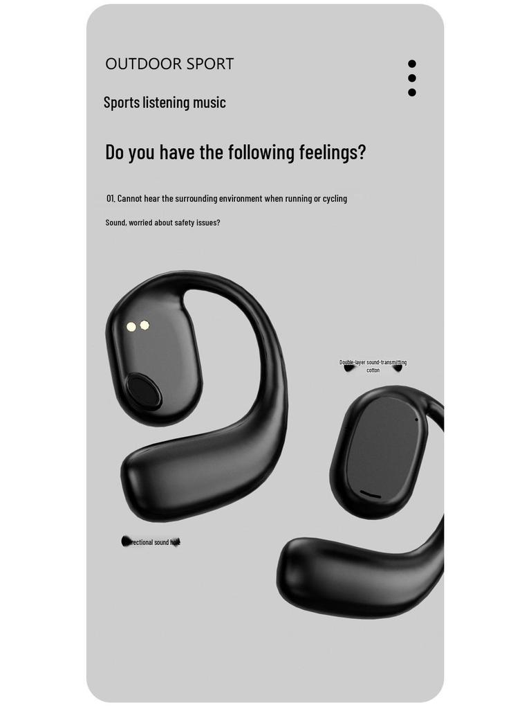 Беспроводные Bluetooth 5.2 спортивные наушники TWS с костной проводимостью для бега