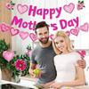 Glitter Happy Mother's Day Banner Thanks Mom Banner Garland Happy Mothers Day Decors For Party