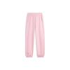 Li Ning Sports Lifestyle Series Loose Fit Cuffed Casual Versatile Knitted Sports Pants Women Bottoms Light-Pink AKLU868-7