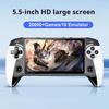 Портативная игровая консоль X9 со встроенными 2000+ играми и эмуляторами, 5,5-дюймовый экран, 2000 мАч, нескользящий джойстик 360°, ретро-видеоплеер