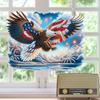 US Flag Eagle 2D Flat DIY Rhinestone Diamond Art Window Pendants Hanging Diamond Art Kits Window Hanging Art for Home Decor
