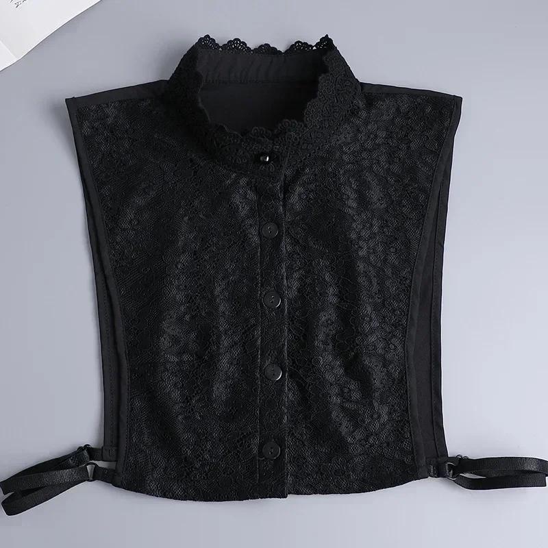 Hollow Lace Chiffon Doll Cotton Fake Collar Blouse Sweater Detachable Shirt Collar False Collar Lapel Women Top Collars Decor