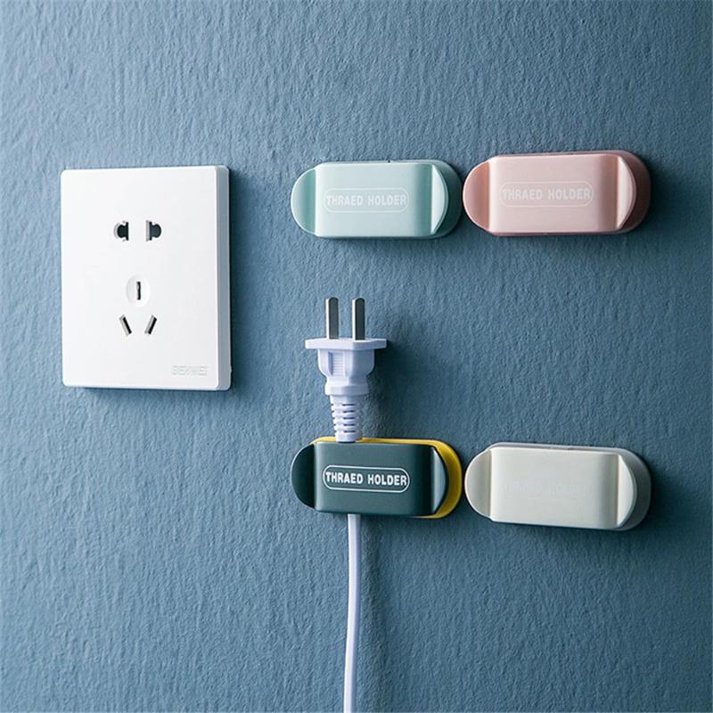 2 шт., настенный самоклеящийся крючок, устройство для намотки USB-кабеля для передачи данных, приемник для наушников, розетка, держатель, многофункциональный настенный крючок