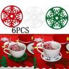 6 шт./лот веселые рождественские украшения снежинки подставка для чашки нетканый материал поднос для блюд для ужина C
