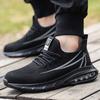 Fashion Air Cushion Safety Shoes Man Lightweight Mesh Work Shoes Steel Toe Safety Shoes Breathable Black Work Safety Sneakers for Men
