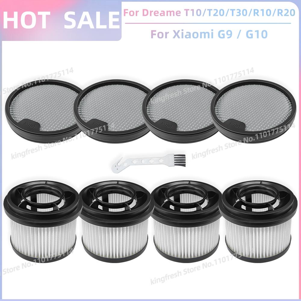 Подходит для Dreame T10 / T20 / T20 Pro / T30 / T30 Neo / R10 / R10 Pro / R20, Xiaomi G9 / G10 Запасные части Предварительный и Пост-фильтр