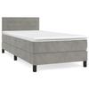 3141341 vidaXL Bed Base and Mattress Light Grey 90x200 Cm Velvet